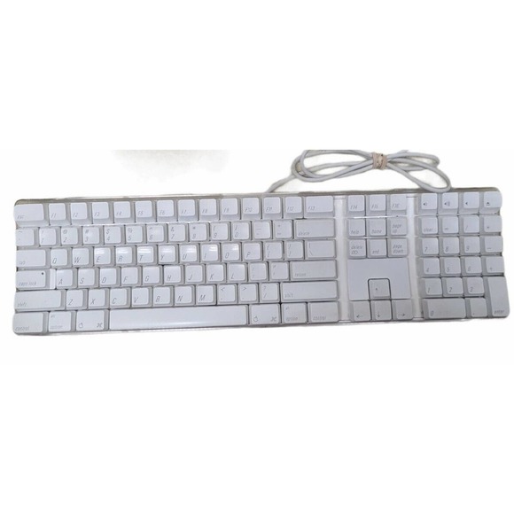 Apple Mac A1048 USB Corded Keyboard w 10 Key White Tested Working - Picture 1 of 2